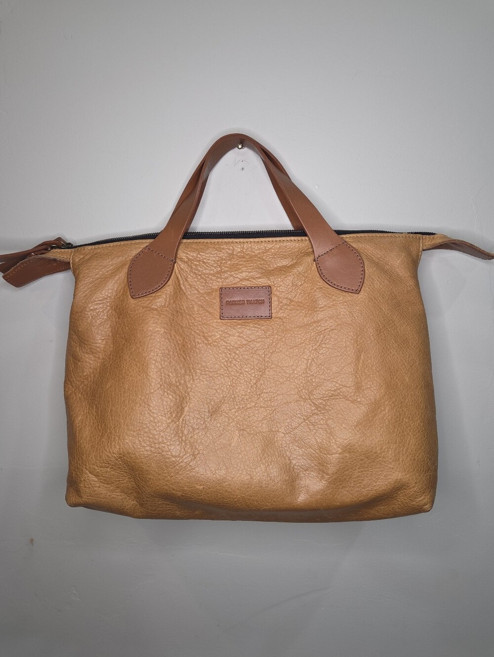 Parker Thatch Heritage Charlie Tan Leather Handbag "Broken-In" Large